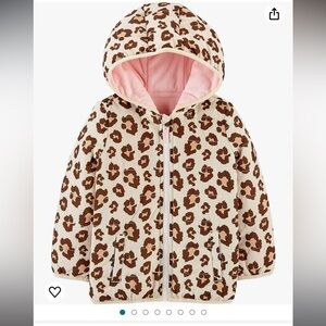 Simple Joys By Carters Leopard Fleece Lined Puffer Coat Size 4T
